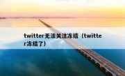twitter无法关注冻结（twitter冻结了）