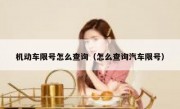 机动车限号怎么查询（怎么查询汽车限号）