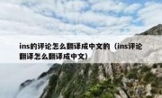 ins的评论怎么翻译成中文的（ins评论翻译怎么翻译成中文）
