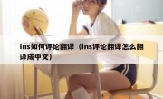 ins如何评论翻译（ins评论翻译怎么翻译成中文）