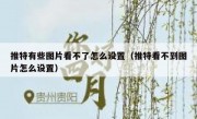 推特有些图片看不了怎么设置（推特看不到图片怎么设置）