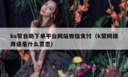 ks赞自助下单平台网站微信支付（k赞网络用语是什么意思）