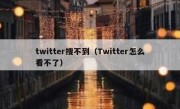twitter搜不到（Twitter怎么看不了）