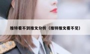 推特看不到推文分析（推特推文看不见）