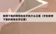 微博下载的视频存在手机什么位置（手机微博下载的视频文件位置）