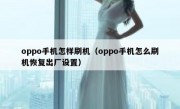 oppo手机怎样刷机（oppo手机怎么刷机恢复出厂设置）