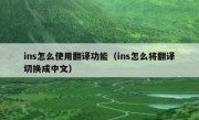 ins怎么使用翻译功能（ins怎么将翻译切换成中文）