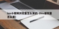 ins小视频浏览量怎么算的（ins播放量怎么算）