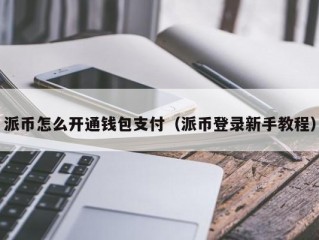 派币怎么开通钱包支付（派币登录新手教程）