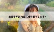 推特看不到内容（推特看不了内容）