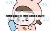 推特啥都看不到（推特啥都看不到内容）
