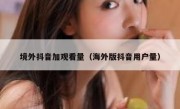 境外抖音加观看量（海外版抖音用户量）