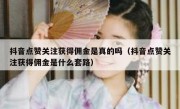 抖音点赞关注获得佣金是真的吗（抖音点赞关注获得佣金是什么套路）