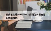 回国怎么看youtube（回国怎么看自己的核酸检测）