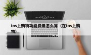 ins上购物功能费用怎么算（在ins上购物）