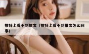 推特上看不到推文（推特上看不到推文怎么回事）