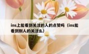 ins上能看到关注的人的点赞吗（ins能看到别人的关注么）