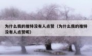 为什么我的推特没有人点赞（为什么我的推特没有人点赞呢）