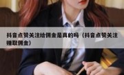 抖音点赞关注给佣金是真的吗（抖音点赞关注赚取佣金）
