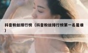 抖音粉丝排行榜（抖音粉丝排行榜第一名是谁）
