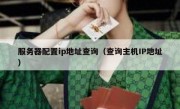 服务器配置ip地址查询（查询主机IP地址）