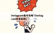 instagram有中文吗（instagram中文名称）