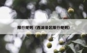 限行规则（西湖景区限行规则）