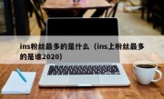 ins粉丝最多的是什么（ins上粉丝最多的是谁2020）