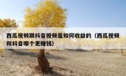 西瓜视频跟抖音视频是如何收益的（西瓜视频和抖音哪个更赚钱）