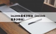 ins200k是多少粉丝（ins100k是多少粉丝）