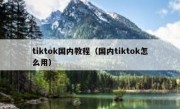 tiktok国内教程（国内tiktok怎么用）