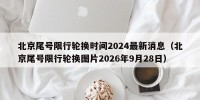 北京尾号限行轮换时间2024最新消息（北京尾号限行轮换图片2026年9月28日）