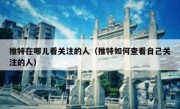 推特在哪儿看关注的人（推特如何查看自己关注的人）