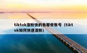 tiktok涨粉快的有那些账号（tiktok如何快速涨粉）