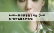 twitter账号找不到了咋办（twitter为什么找不到账号）