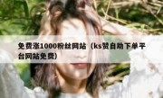 免费涨1000粉丝网站（ks赞自助下单平台网站免费）