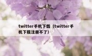 twitter手机下载（twitter手机下载注册不了）