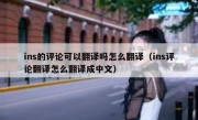 ins的评论可以翻译吗怎么翻译（ins评论翻译怎么翻译成中文）