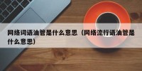 网络词语油管是什么意思（网络流行语油管是什么意思）