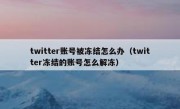 twitter账号被冻结怎么办（twitter冻结的账号怎么解冻）