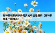 推特最新新闻事件是真的吗还是假的（推特新鲜事一网打尽）