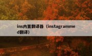 ins内置翻译器（instagrammed翻译）