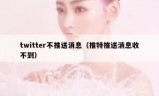 twitter不推送消息（推特推送消息收不到）