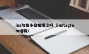 ins加粉多会被限流吗（instagram增粉）