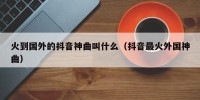 火到国外的抖音神曲叫什么（抖音最火外国神曲）