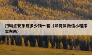 扫码点餐系统多少钱一套（如何做微信小程序卖东西）