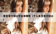 免签支付接口平台有哪些（个人免签支付接口）