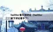 twitter看不到评论（twitter底下评论看不了）