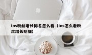 ins粉丝增长排名怎么看（ins怎么看粉丝增长明细）