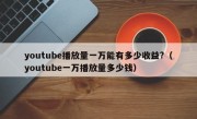 youtube播放量一万能有多少收益?（youtube一万播放量多少钱）